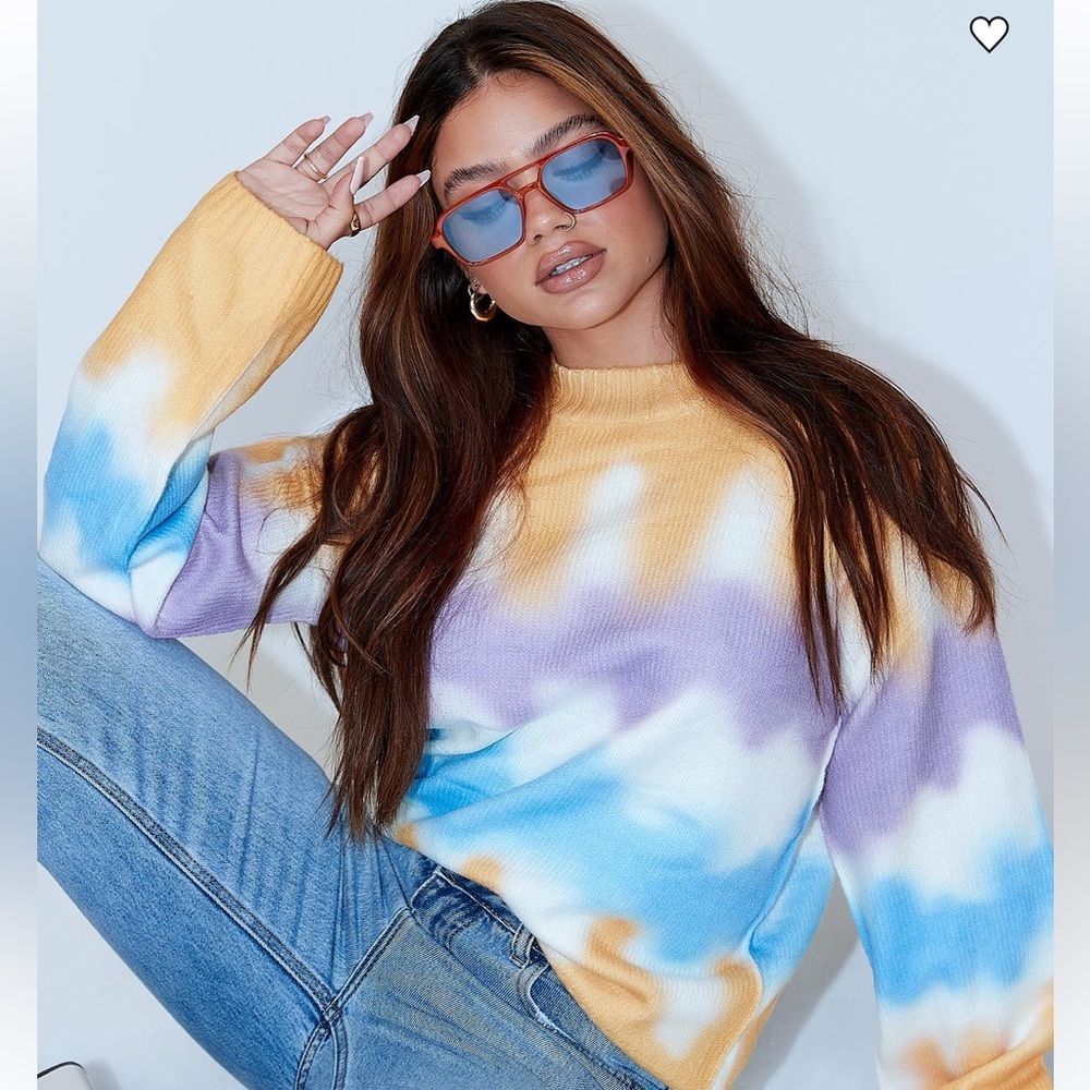 Princess Polly Maya Oversized Multi Color Tie Dye Sweater Size Small/Med NWT